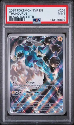 2025 POKEMON SVP EN THUNDURUS BLACK BOLT PC ETB PSA 9 #209 (FREE S&H) - Image 1