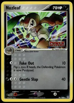 Nuzleaf 36/108 Uncommon Power Keepers Pokemon Reverse Holo LP - Image 1