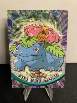 1999 Pokemon Venusaur #03 Topps TV Animation Series Black Logo - Image 2