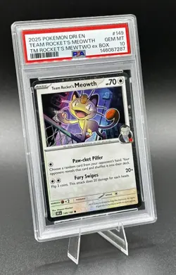 2025 POKEMON DRI EN-DESTINED RIVALS #149 TEAM ROCKET'S MEOWTH PSA 10 - Image 3