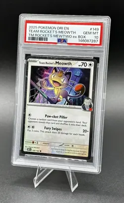 2025 POKEMON DRI EN-DESTINED RIVALS #149 TEAM ROCKET'S MEOWTH PSA 10 - Image 4