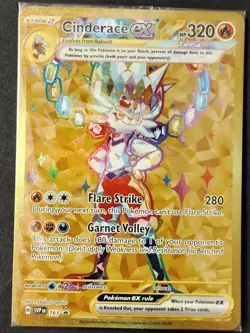Cinderace EX 163 👑 Scarlet & Violet Holo SEALED GOLD PROMO, Pokemon 2024 (NM/M) - Image 1