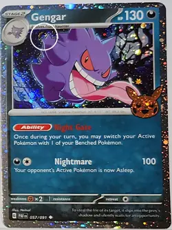 Gengar 057/091 Trick or Trade 2024 Cosmos Holo Bleed Error Rare Pokemon TCG ✨4 - Image 1