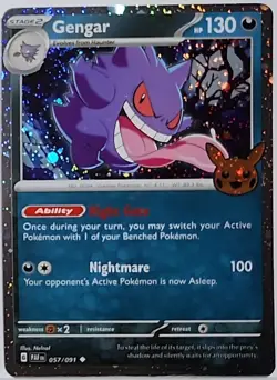 Gengar 057/091 Trick or Trade 2024 Cosmos Holo Bleed Error Rare Pokemon TCG ✨4 - Image 2