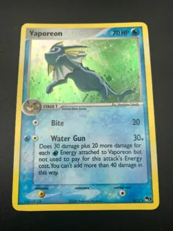 Vaporeon HOLO RARE 6/17 Pop Series 3 Pokemon TCG Card Vintage NM 2006 - Image 1