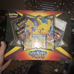 Pokemon Shining Fates Pikachu V Collection Box Topper Trading Card Game - Image 1