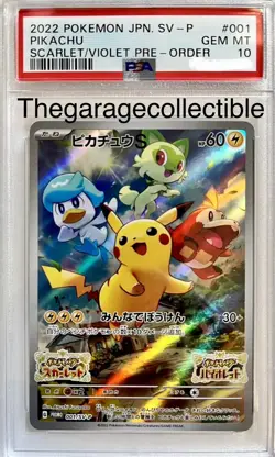 PSA 10 Pikachu 001/SV-P Japanese Pokemon Card Scarlet & Violet Pre Order PROMO - Image 4