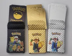 3x Pokemon Foil Gold Onyx Black Silver Fan Art Cards Decks TCG - Image 1