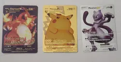 3x Pokemon Foil Gold Onyx Black Silver Fan Art Cards Decks TCG - Image 3