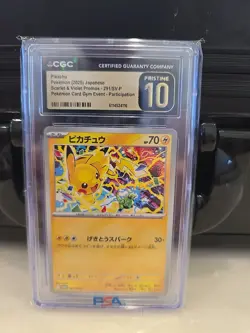 Pikachu Japanese Scarlet & Violet Pokemon Card Gym Event CGC Pristine 10 - Image 1
