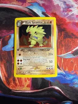 Pokemon TCG Dark Tyranitar Neo Destiny Holo Rare Card First Edition - Image 1