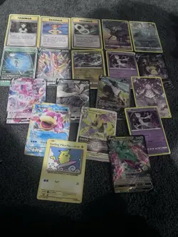 Nintendo Pokemon TCG 18 Card Lot Surfing Pikachu Sylveon GX Rayquaza V - Image 1