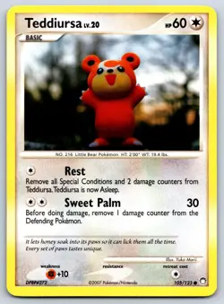 Teddiursa - Mysterious Treasures 105/123 Yuka Morii Pokemon Card LP - Image 1
