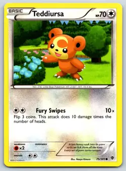 Teddiursa - Plasma Blast 75/101 Pokemon Card LP - Image 1