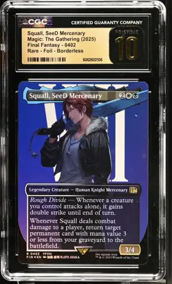 SQUALL, SEED MERCENARY Final Fantasy Borderless Foil FFVIII CGC Pristine 10 MTG - Image 1