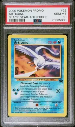 PSA 10 Articuno Black Star Promo 22 WOTC Pokemon Movie Aoki Error #22 2000 - Image 1