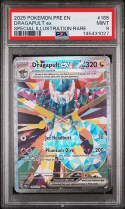 2025 POKEMON PRE EN-PRISMATIC EVOLUTIONS #165 DRAGAPULT EX PSA 9 - Image 3