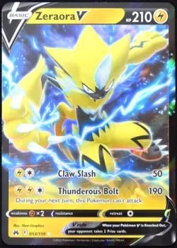 Pokemon TCG Zeraora V 053/159 2023 Crown Zenith Ultra Rare Card - NM - Image 1