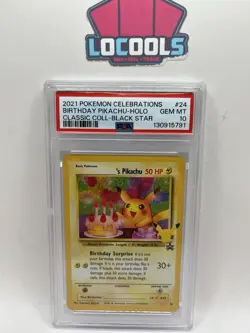 2021 POKEMON CELEBRATIONS CLASSIC COLL #24 BIRTHDAY PIKACHU-HOLO PSA 10 Gem - Image 1
