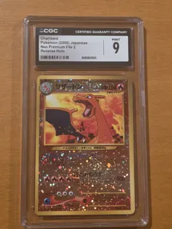 Charizard Reverse Holo 2 XSwirl🌀[CGC 9] Neo Premium File 2000 Pokemon JAPANESE - Image 1