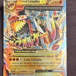 Pokemon Primal Groudon EX Full Art Ultra Rare Holo 86/160 240 HP Primal Clash - Image 2