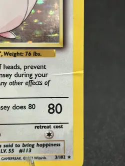 Chansey Holo 3/102 Unlimted Base Set Pokemon TCG HP - Image 2
