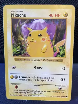 Pikachu 058/102 - Pokemon TCG Base Set Shadowless Red Cheeks - HP - Image 1