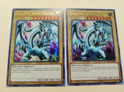 2x Yugioh Blue-Eyes White Dragon Version 1 LCKC-EN001 1st Ed Ultra Rare VLP - Image 1