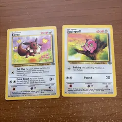 Pokemon Jungle Trading Cards - Jigglypuff (54/64) and Eevee (51/64) - Image 1