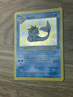 Vaporeon 12/62 Holo Rare Unlimited Jungle French Aquali WOTC Pokemon Card - Image 2