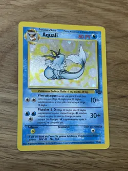 Vaporeon 12/62 Holo Rare Unlimited Jungle French Aquali WOTC Pokemon Card - Image 3