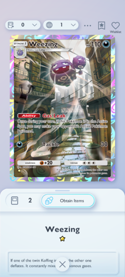 A1 Weezing (ENG) - Pokemon TCG Pocket 1 Star Cards (⭐) Digital Card Trade - Image 3