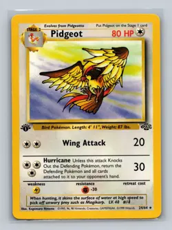 1999 Pokemon PIDGEOT Jungle Set 1ST EDITION Rare NON HOLO Card 24/64 WotC LP - Image 1