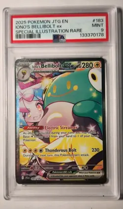 Pokemon Iono's Bellibolt EX Journey Together Ultra Rare Holo Card 183/159 Psa 9 - Image 1