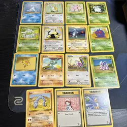 Pokemon Card Lot WOTC Base Set 2 LP, 15 Card Lot A - Image 1