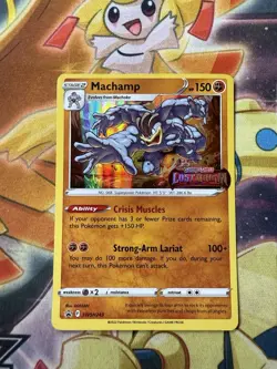 Machamp SWSH243 – Lost Origin Stamped Black Star Promo Pokemon Card NM - Image 1