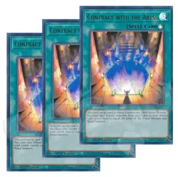 Yugioh Contract with the Abyss x 3 - 1st Edition Ultra Rare NM - Free Holo Card - Image 1