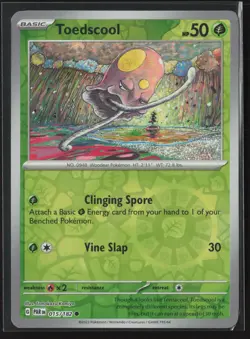 Toedscool Common SV04: Paradox Rift 015/182 NM Pokemon Card Reverse Holo - Image 1