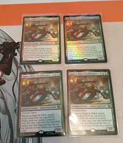 Raph & Mikey, Troublemakers X4 Playset (2 FOIL) TMNT MTG MINT 🔥 - Image 1