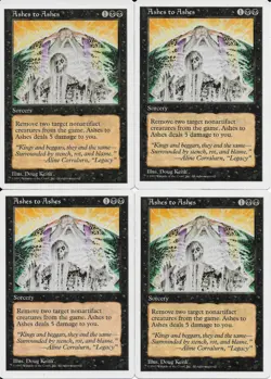 MTG: ASHES TO ASHES 5th Edition UNCOMMON; played, Excellent condition x4 - Image 1