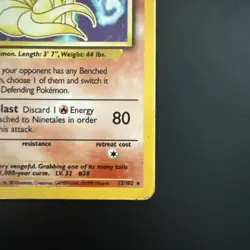 Pokemon TCG Ninetales Base Set 12/102 Holo Rare MP - Image 5