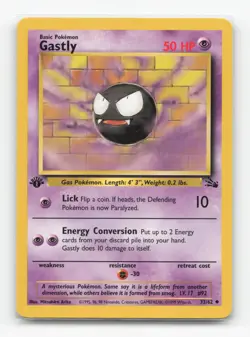 Pokemon TCG - Gastly 33/62 Moderately Played Uncommon Fossil 1st Edition - Image 1