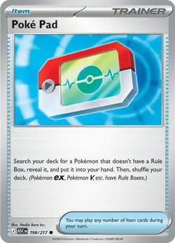 2026 POKEMON ASCENDED HEROES PLAYABLE COMMON POKE PAD TRAINER ITEM CARD 198/217 - Image 1