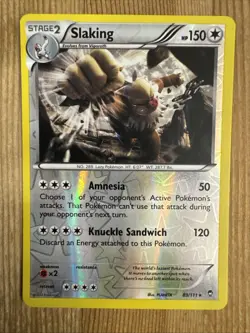 Pokemon Slaking 83/111 Reverse Holo Rare XY Furious Fists NM - Image 1