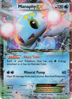 Manaphy EX 32/122 Ultra Rare Holo XY - BREAKpoint NM Pokemon - Image 1