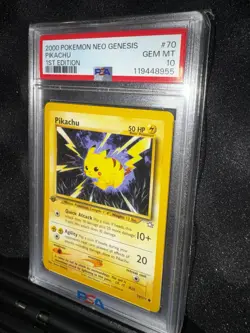 2000 POKEMON NEO GENESIS 1ST ED #70 PIKACHU PSA 10 - Image 1