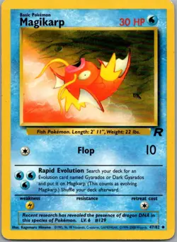 Magikarp 47/82 Uncommon Team Rocket Pokemon Unlimited Moderately Played - Image 1