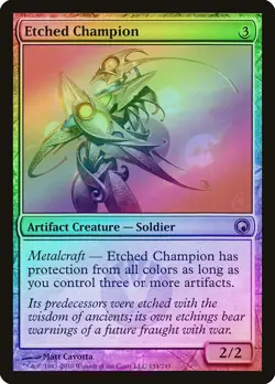 Etched Champion FOIL Scars of Mirrodin NM Artifact Rare MAGIC CARD ABUGames - Image 1