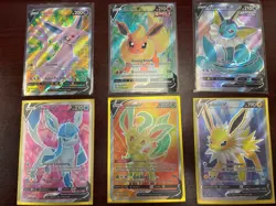 Pokemon Evolving Skies Full Art Lot Glaceon Jolteon Vaporeon Leafeon Flareon - Image 1
