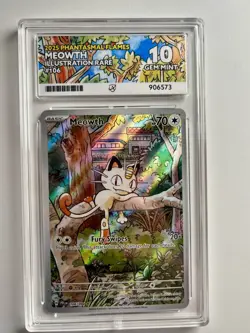 Pokemon TCG Meowth 106/094 Illustration Rare Phantasmal Flames ACE 10 Gem Mint - Image 2